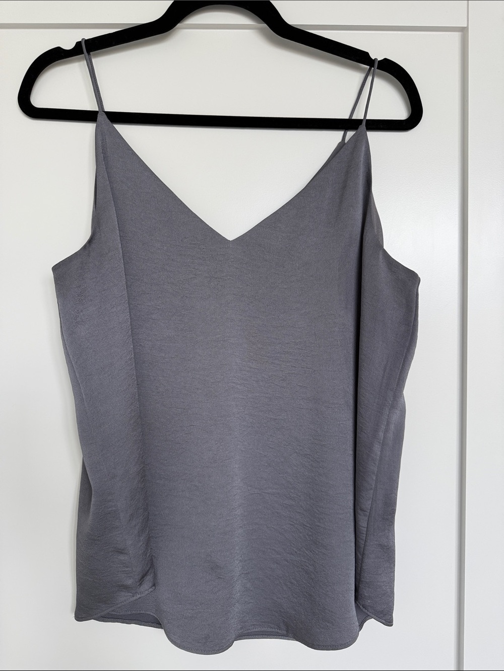 Express Slate Gray V-Neck Spaghetti Strap Cami
